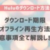 Huluのダウンロード方法・期限・オフライン再生方法・注意事項全て解説します